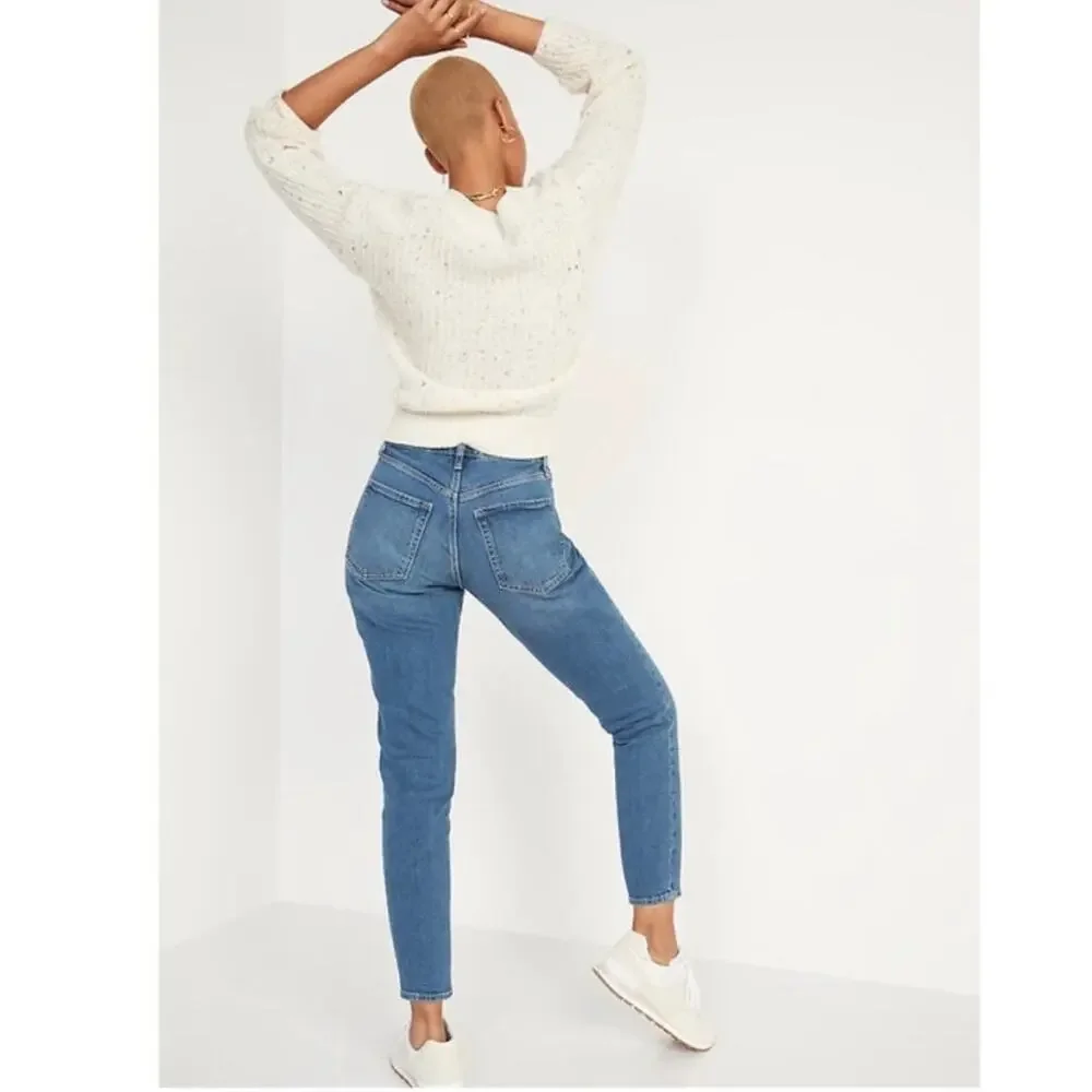 Old Navy High Rise Curvy O.G. Straight Secret-Smooth Pocket Jeans Sz 0 Blue